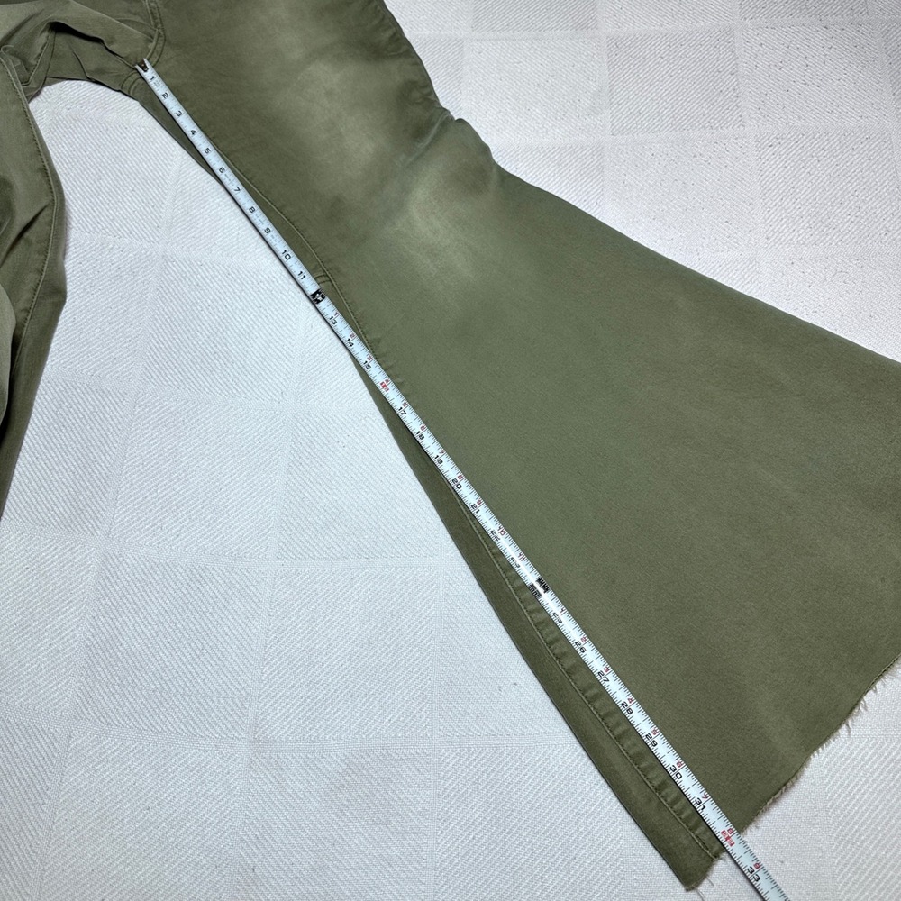 NEW Free People Just Float On Flare Jeans Womens 31 High Rise Stretch Army Green - Picture 13 of 14